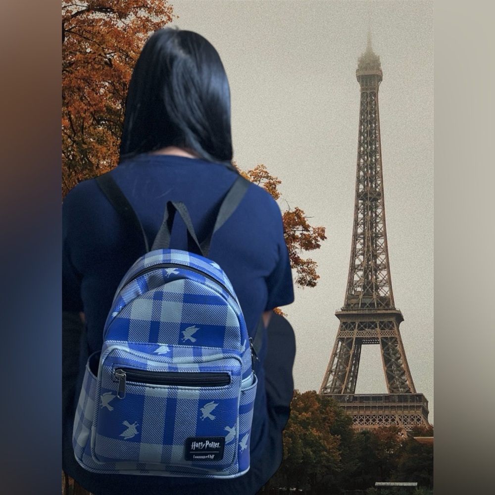 Loungefly Harry Potter RavenClaw blue grey plaid backpack